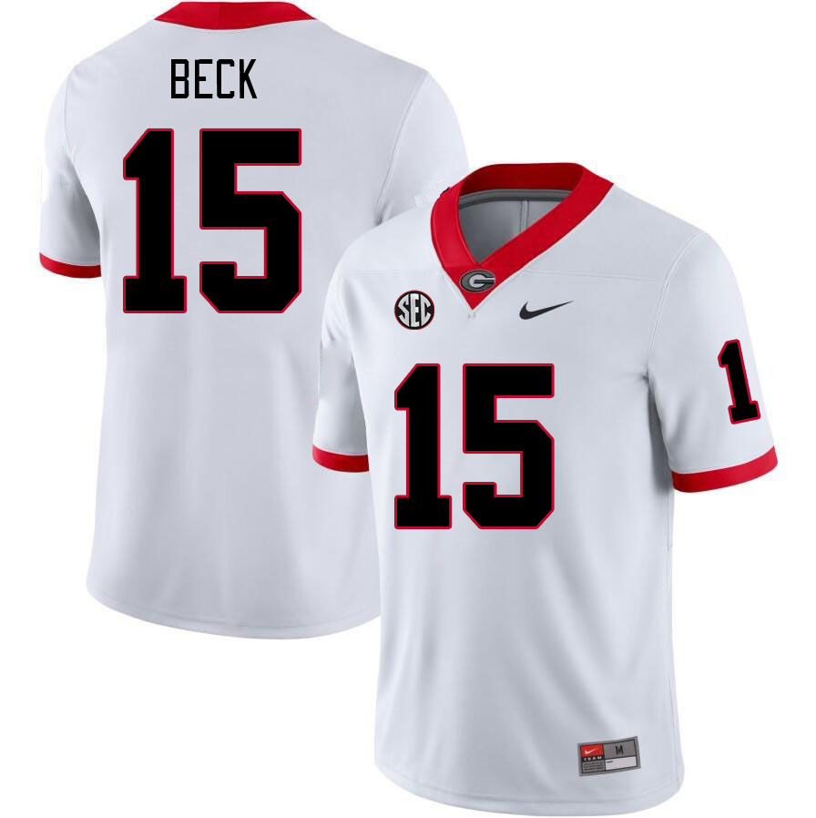Men #15 Carson Beck Georgia Bulldogs College Football Jerseys Stitched-White